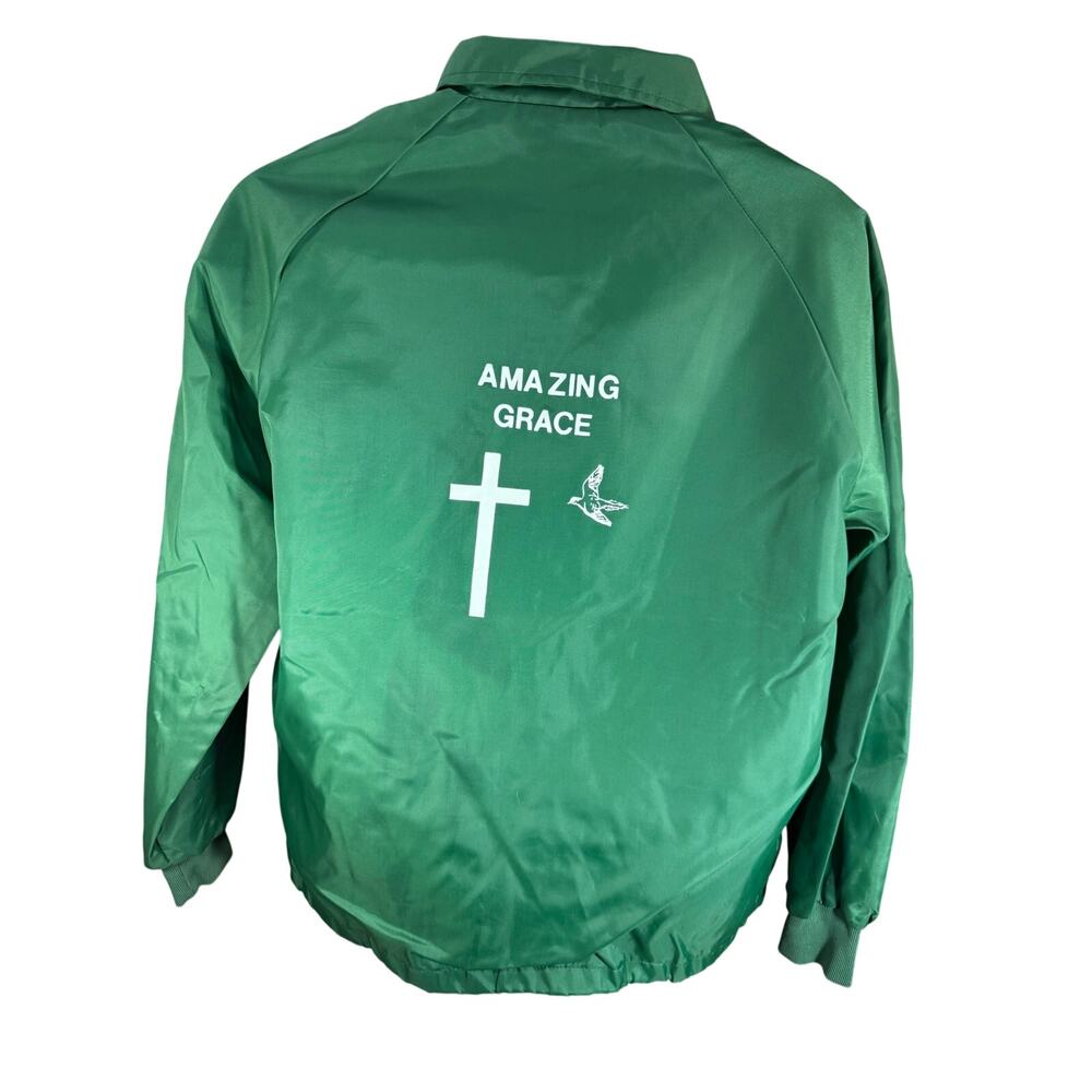 West Ark Green Religious Button Up Jacket Amazing Grace Medium USA